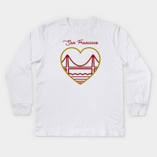 San Francisco Heart Kids Long Sleeve T-Shirt